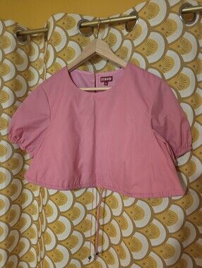 STAUD Pink Crop Shirt